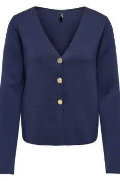 Outlet Only Onlzali Ls V-Neck Button Cardigan Knt 5081856 Night Sky Gold Buttons