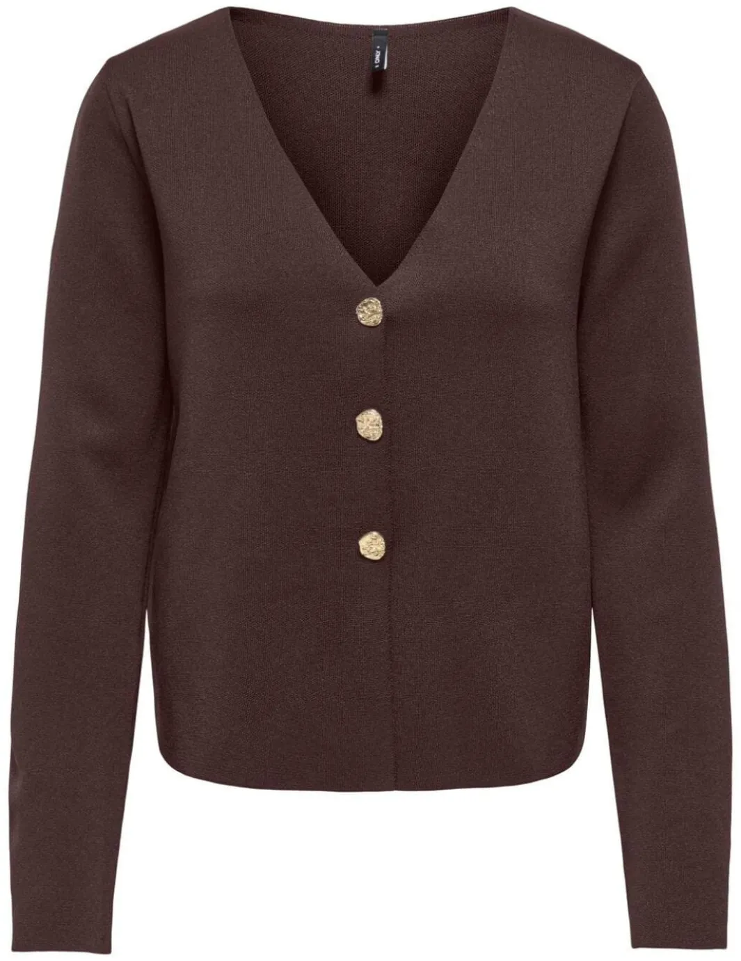 Discount Only Onlzali Ls V-Neck Button Cardigan Knt 5081857 Coffee Bean Gold Buttons