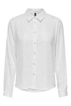 Online Only Onlzeke L/S Stud Shirt 4850702 Cloud Dancer Allover Studs