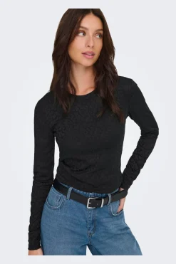 Outlet Only Onlzele L/S Roundneck Top 4916071 Black Joh Leo