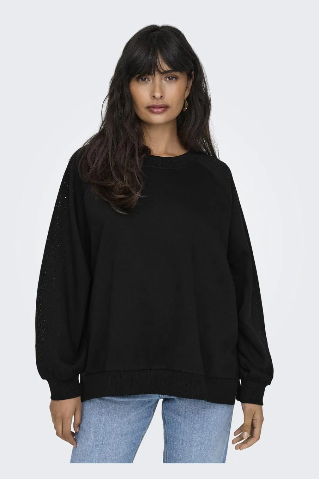 Hot Only Onlzenna L/S Oversize Stone Swt 4728634 Black Black Rhinestones