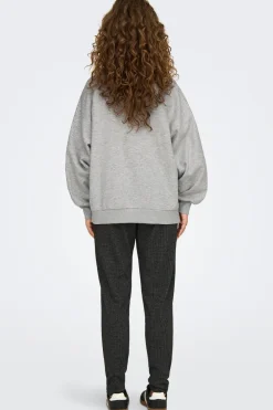 Online Only Onlzenna L/S Oversize Stone Swt 4728633 Light Grey Melange Silver Rhinestones
