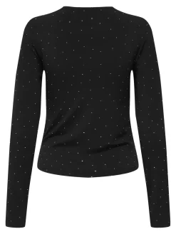 Hot Only Onlzita L/S O-Neck Top Bf 4869236 Black Silver Rhinestones