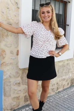 Clearance Liberte Opal-Ss-Blouse 21660 Rosa Flower