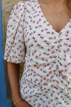 Clearance Liberte Opal-Ss-Blouse 21660 Rosa Flower
