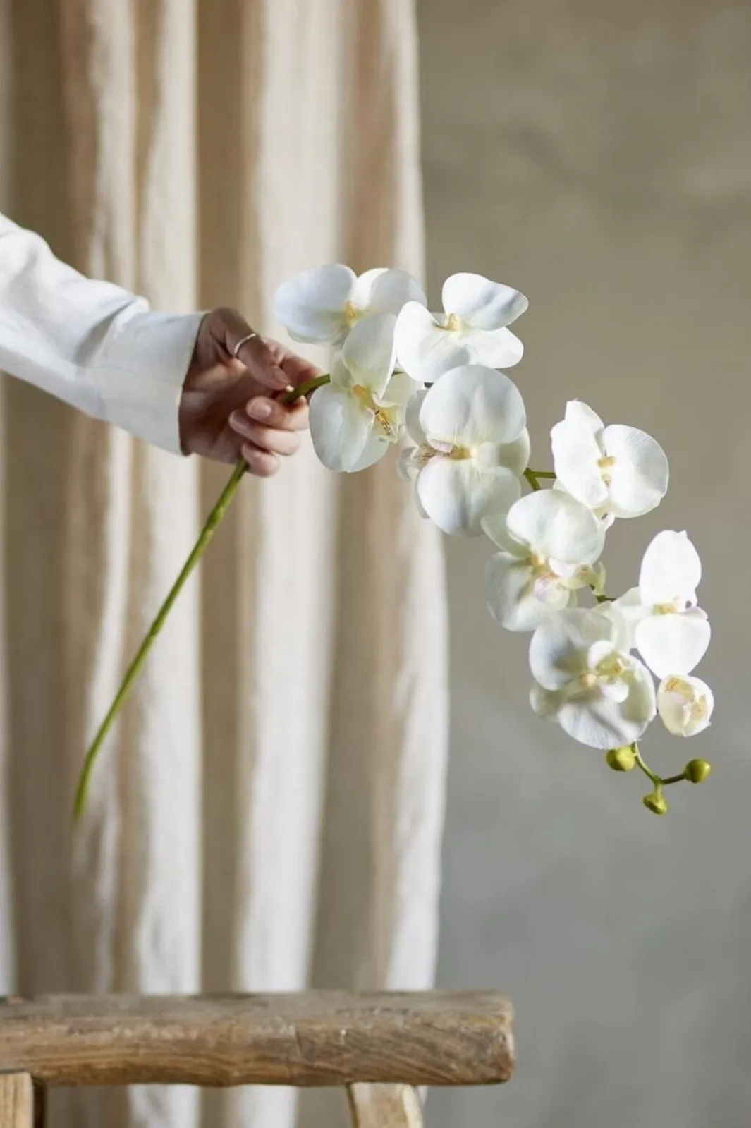 Hot Bloomingville Orchid Stilk, Hvid, Kunstige Blomster 82072093 White