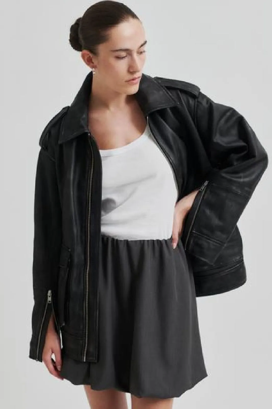 Best Second Female Otilia Skirt 59252 7003 Dark grey melange