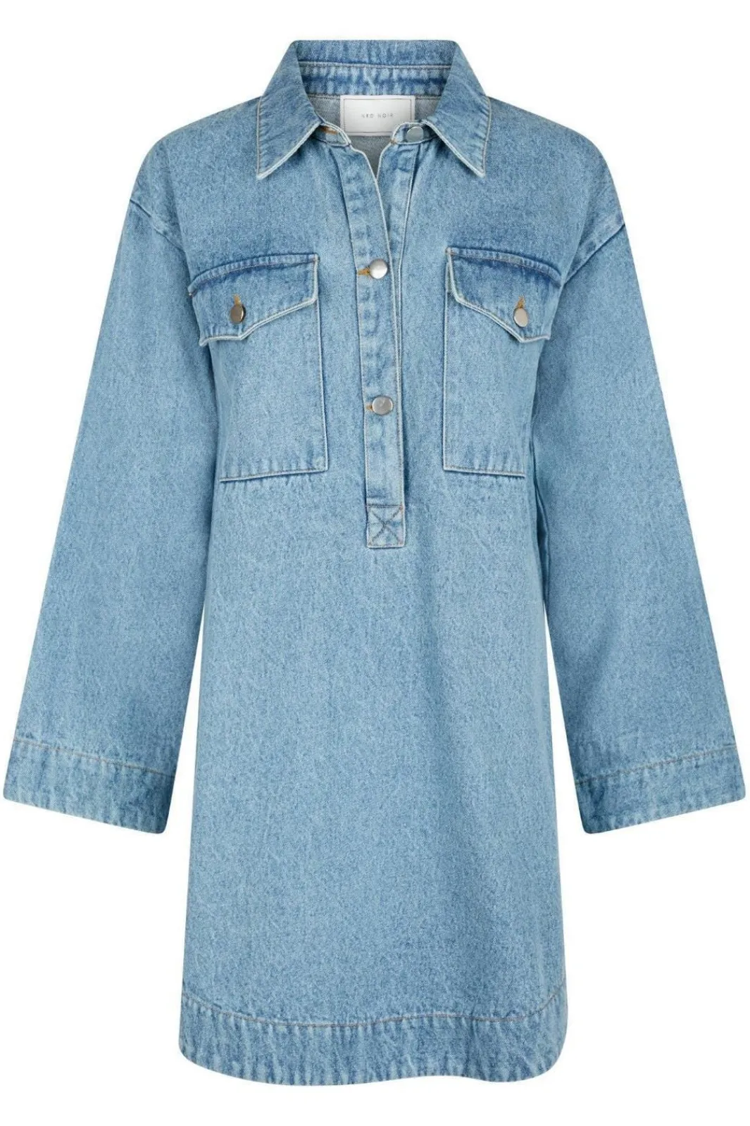 Neo Noir Paras Denim Dress Smoke Blue