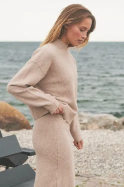 Best Neo Noir Paulina Knit Blouse Sand Melange