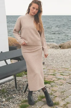 Best Neo Noir Paulina Knit Blouse Sand Melange
