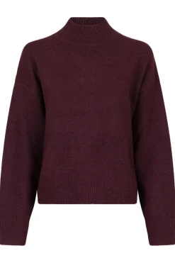 Discount Neo Noir Paulina Knit Blouse Wine