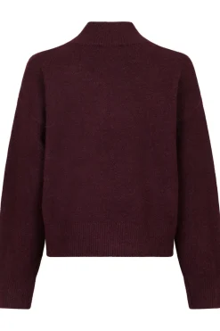 Discount Neo Noir Paulina Knit Blouse Wine