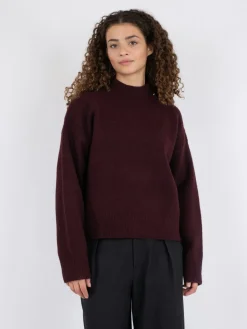 Discount Neo Noir Paulina Knit Blouse Wine