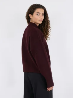 Discount Neo Noir Paulina Knit Blouse Wine