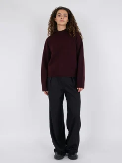 Discount Neo Noir Paulina Knit Blouse Wine