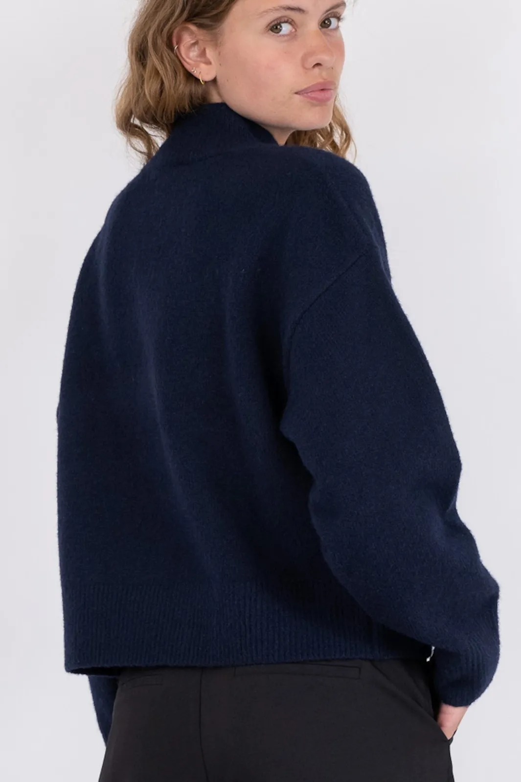 Best Neo Noir Paulina Knit Blouse Navy