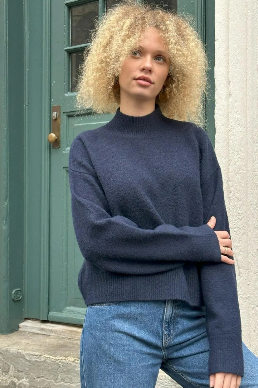 Best Neo Noir Paulina Knit Blouse Navy