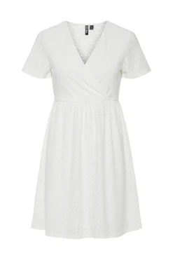 Discount Pieces Pcabby Brod Ang Ss Dress 4640390 Cloud Dancer
