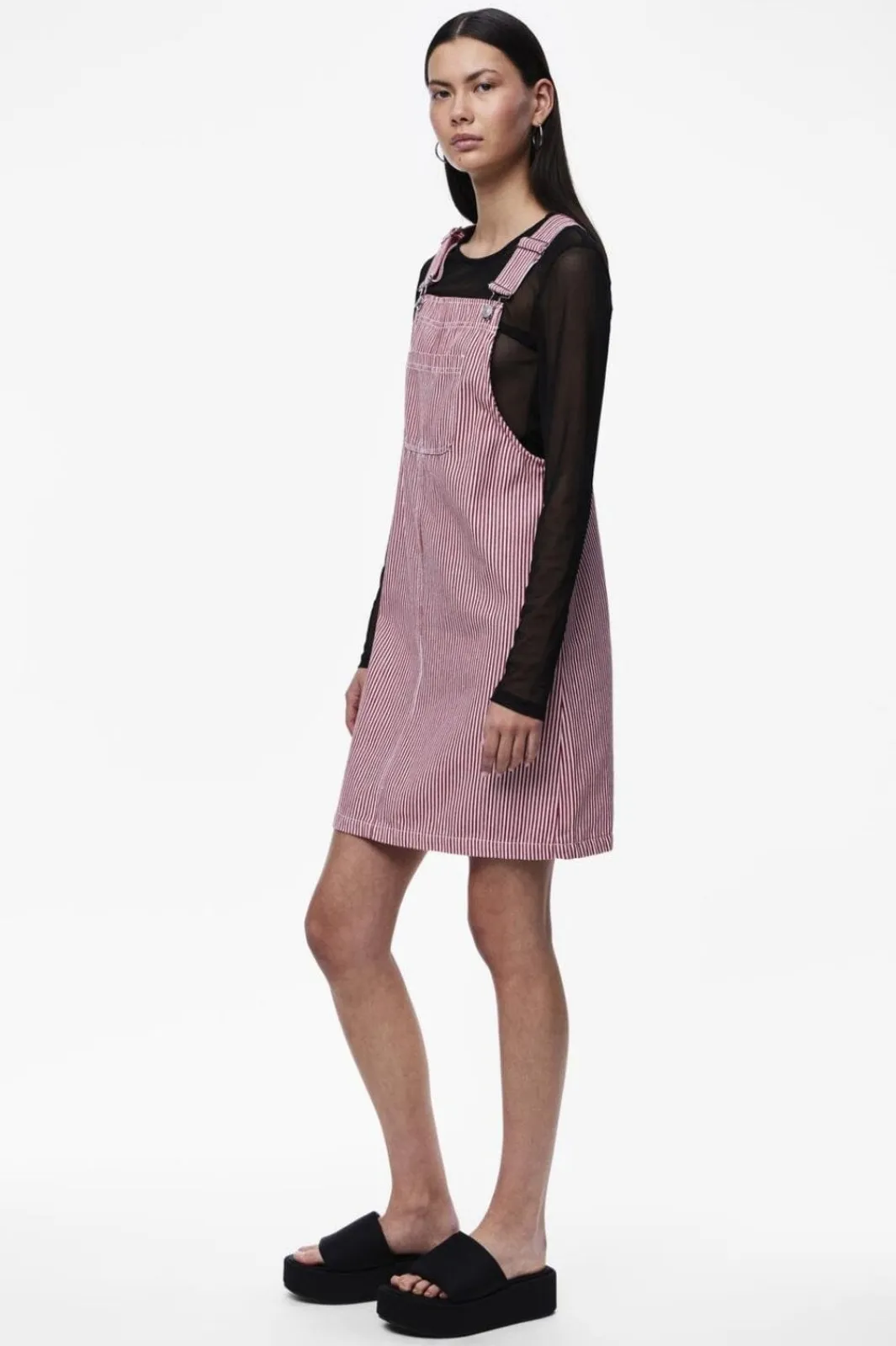 Sale Pieces Pcallo Dungaree Dress Fsy 4464992 Salsa Cloud Dancer Stripes
