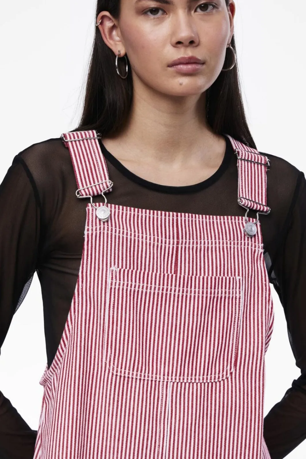 Sale Pieces Pcallo Dungaree Dress Fsy 4464992 Salsa Cloud Dancer Stripes