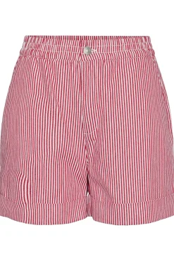 Discount Pieces Pcallo Fold Up Shorts 4464990 Salsa Cloud Dancer Stripes