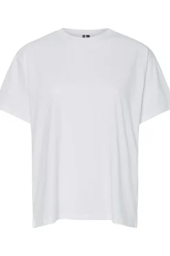 New Pieces Pcalma Ss O-Neck Loose Tee Box 4767945 Bright White Red La Vita
