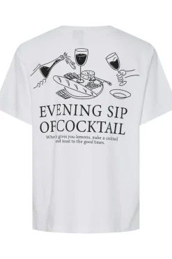 Sale Pieces Pcalma Ss O-Neck Loose Tee Box 4767946 Bright White Black Evening Zip