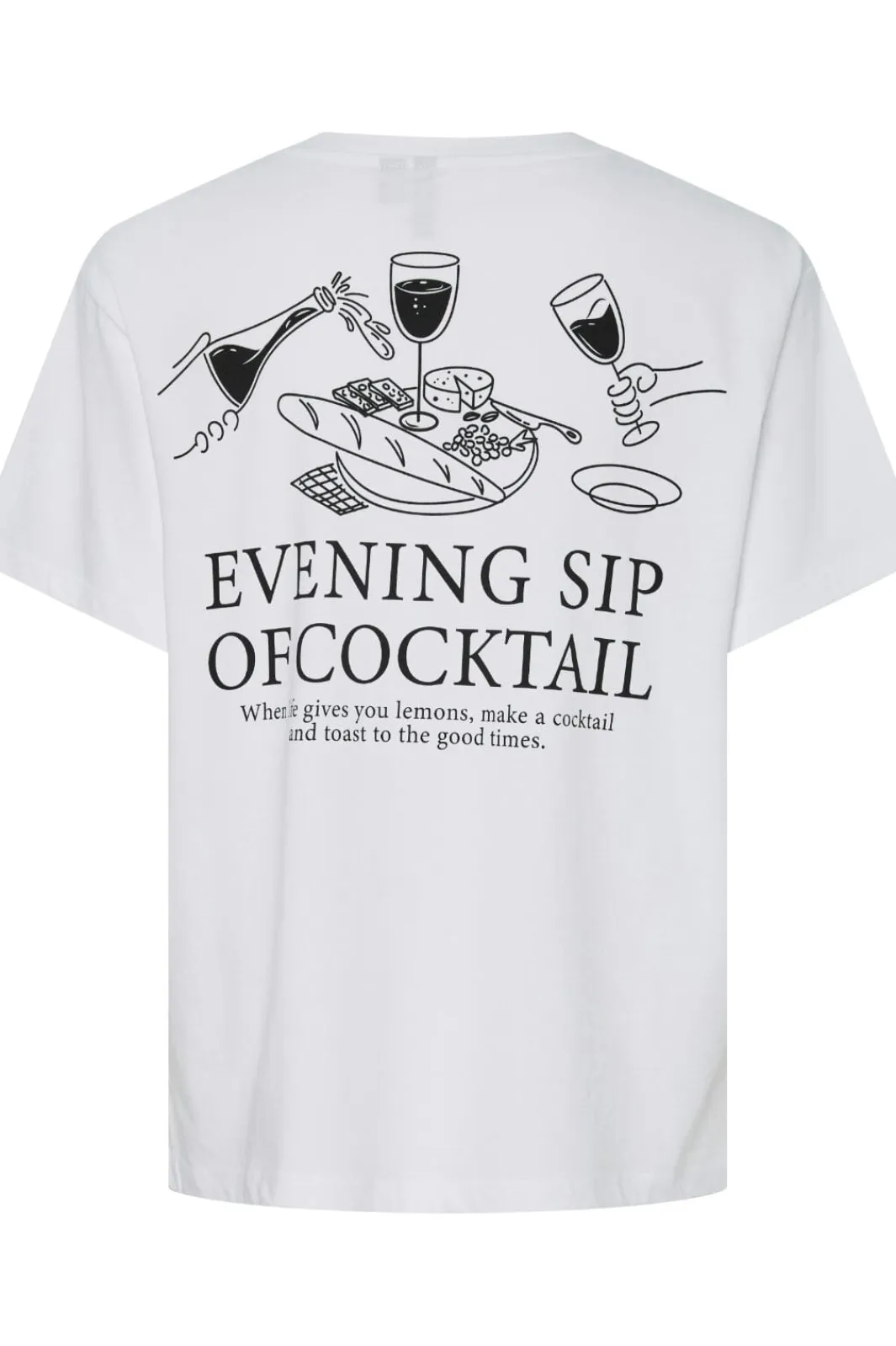 Sale Pieces Pcalma Ss O-Neck Loose Tee Box 4767946 Bright White Black Evening Zip