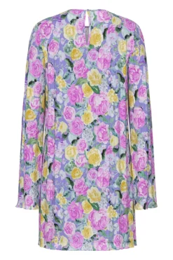 Sale Pieces Pcamber Ls Short Dress Kca 4842926 Lavender Blurry Flowers