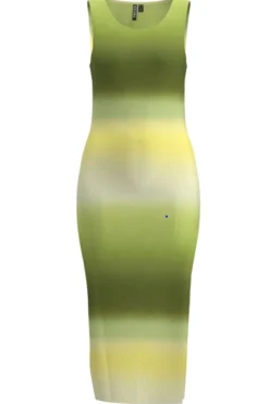 New Pieces Pcartimis Sl Midi Dress 4553721 Stone Green Gradient