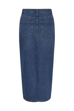 Sale Pieces Pcatikka Ankle Denim Skirt Mm 4525274 Dark Blue Denim