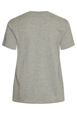 Discount Pieces Pcaya Ss Tee Mm 4523982 Light Grey Melange Black Holiday
