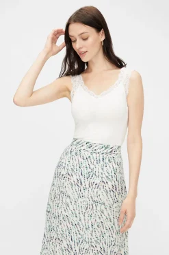 New Pieces PcBarbera Lace Top Noos Bright White