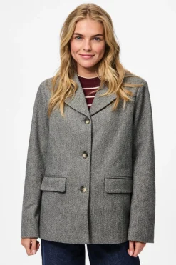 Discount Pieces Pcbianca Ls Blazer Jacket 4808371 Black Melange