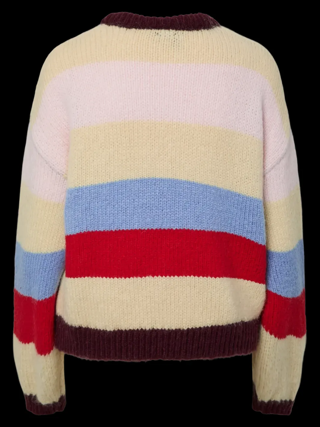 Best Pieces Pcbikka Ls O-Neck Knit 4949295 French Vanilla Multicolor Statements