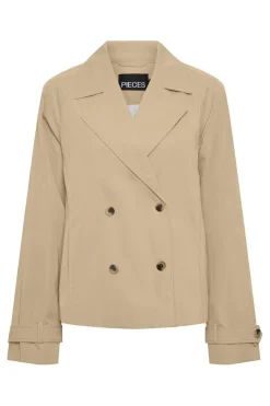 New Pieces Pcbille Short Trenchcoat 4443826 Warm Sand