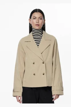 New Pieces Pcbille Short Trenchcoat 4443826 Warm Sand