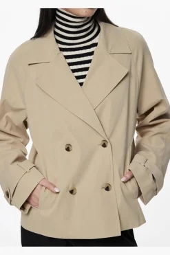 New Pieces Pcbille Short Trenchcoat 4443826 Warm Sand