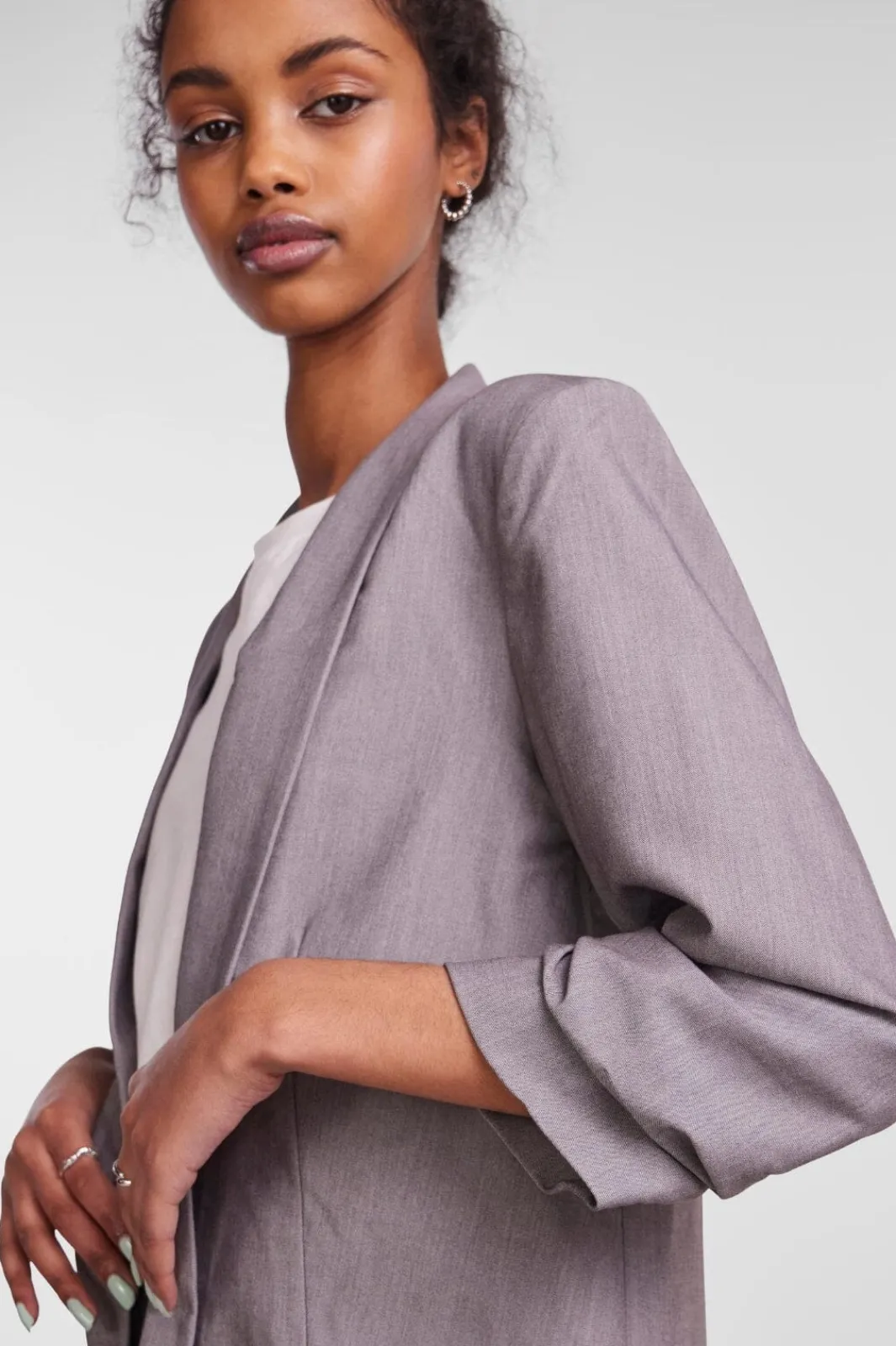 Hot Pieces Pcbosella 3/4 Blazer 3423753 Light Grey Melange