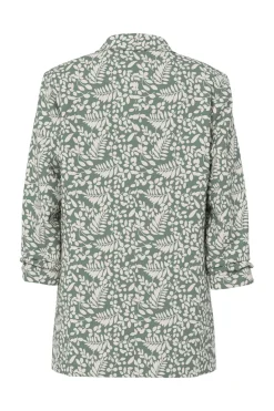 Best Pieces Pcbosella 3/4 Printed Blazer 4924915 Laurel Wreath Birch Leaves