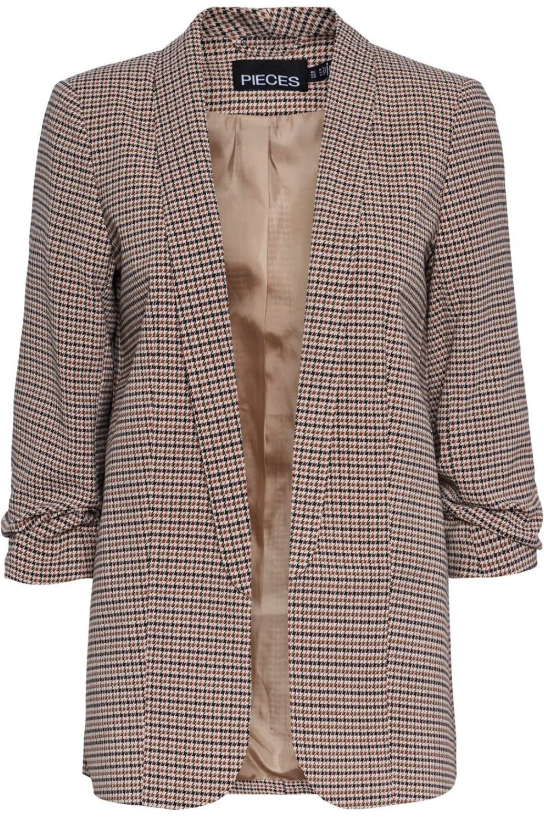 New Pieces Pcbosella 3/4 Printed Blazer 4385132 Silver Mink Houndstooth