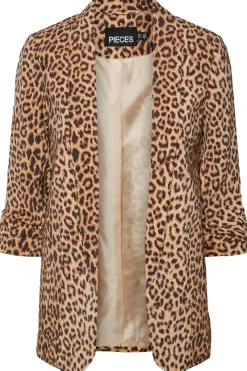 New Pieces Pcbosella 3/4 Printed Blazer Natural AOP Leo