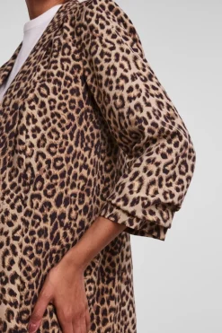 New Pieces Pcbosella 3/4 Printed Blazer Natural AOP Leo