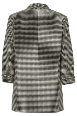 Online Pieces Pcbosella 3/4 Printed Blazer 4881031 White Pepper Houndstooth
