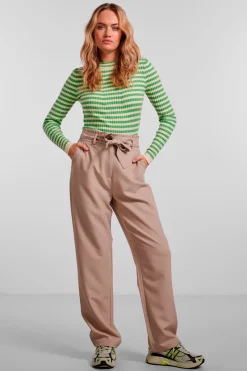 Discount Pieces PcBoss Hw Paperbag Straight Pants Noos White Pepper
