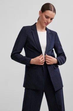 Clearance Pieces Pcbossy Ls Loose Striped Blazer Noos Sky Captin Pinstripe