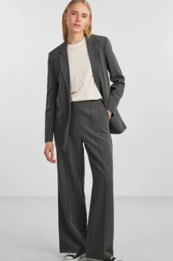 Outlet Pieces Pcbossy Wide Striped Pants 4251475 Magnet Pinstripe