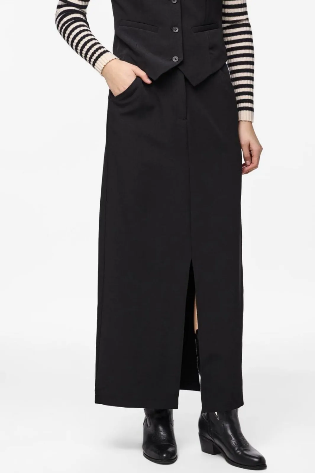 Outlet Pieces Pcbozzy Ankle Skirt 4563742 Black
