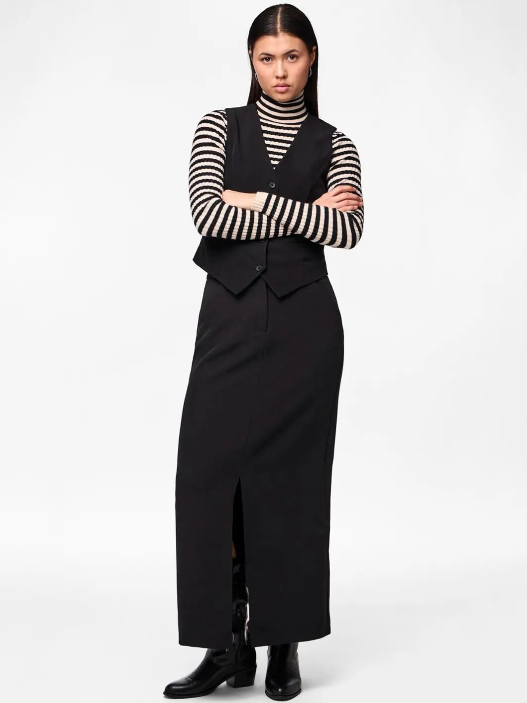 Outlet Pieces Pcbozzy Ankle Skirt 4563742 Black