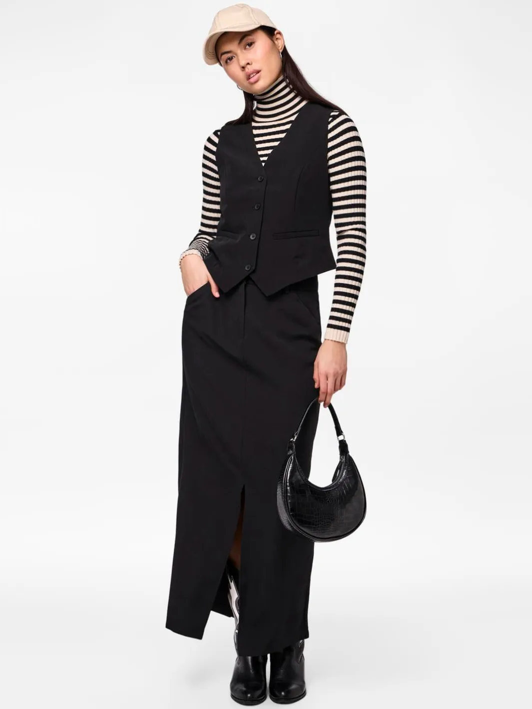 Outlet Pieces Pcbozzy Ankle Skirt 4563742 Black